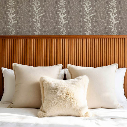 Aubree Silver Hedgerow Stone Wallpaper