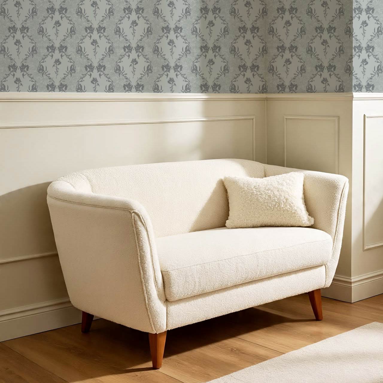 Kayla Vertical Vines Slate Gray Wallpaper