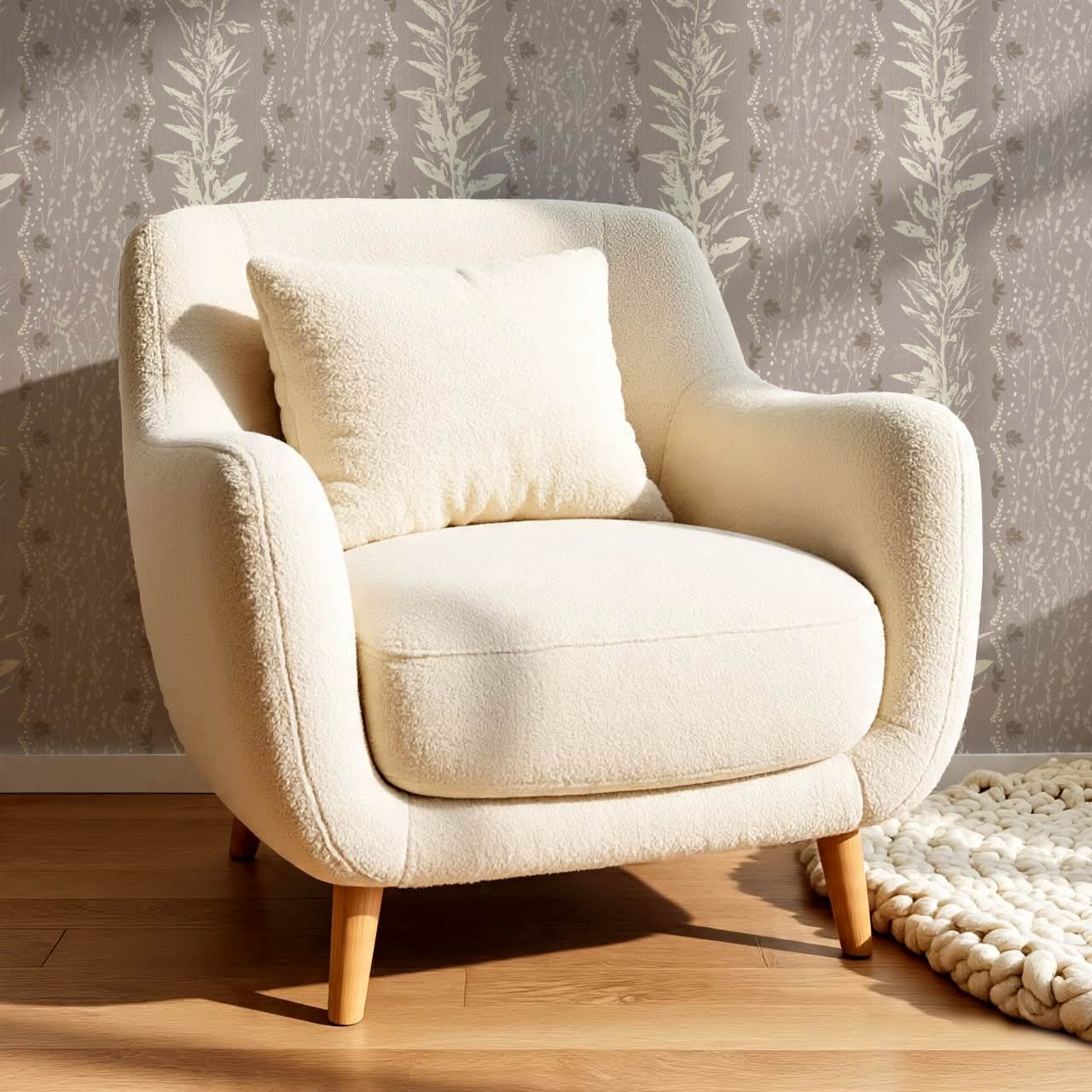 Aubree Silver Hedgerow Plum Wallpaper