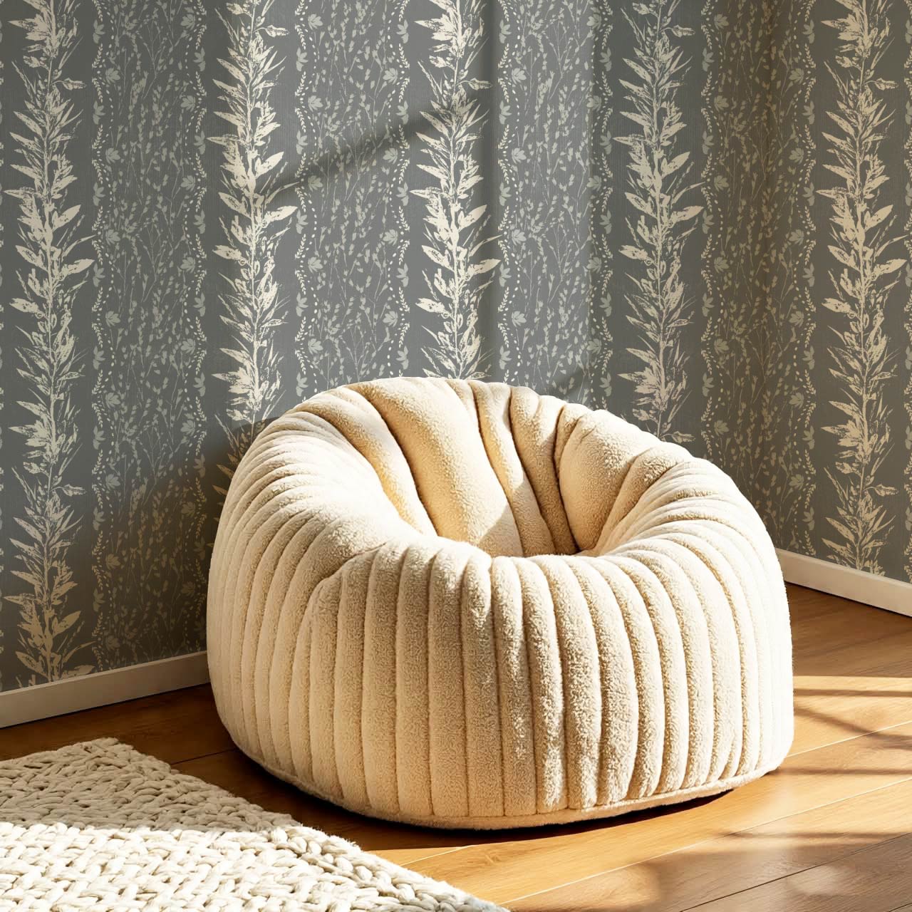 Aubree Silver Hedgerow Slate Wallpaper