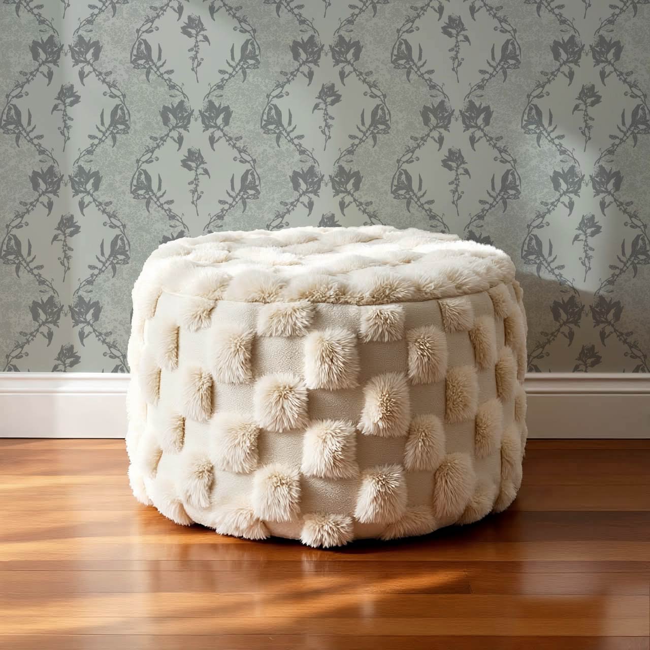 Kayla Vertical Vines Slate Gray Wallpaper