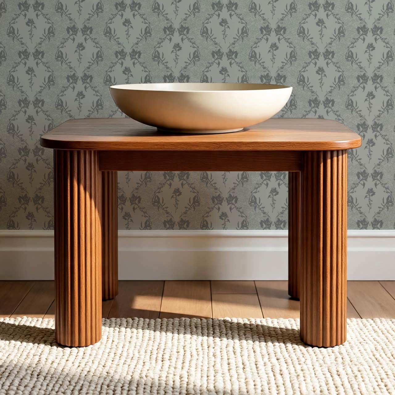 Kayla Vertical Vines Slate Gray Wallpaper