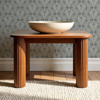 Kayla Vertical Vines Slate Gray Wallpaper