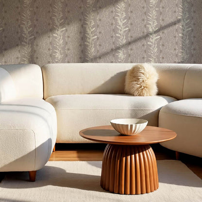 Aubree Silver Hedgerow Plum Wallpaper