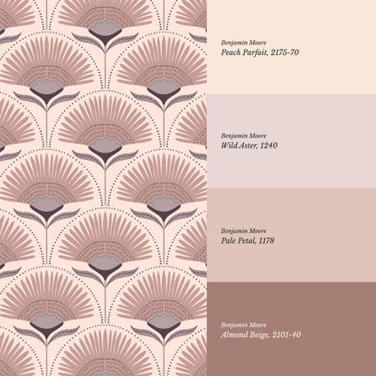 Audrey Palm Floral Rose Dust Wallpaper