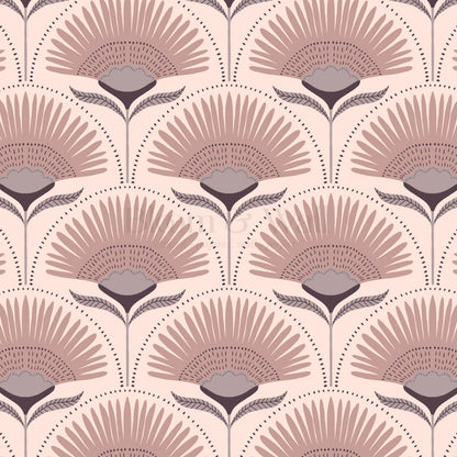 Audrey Palm Floral Rose Dust Wallpaper