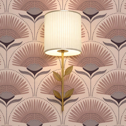 Audrey Palm Floral Rose Dust Wallpaper
