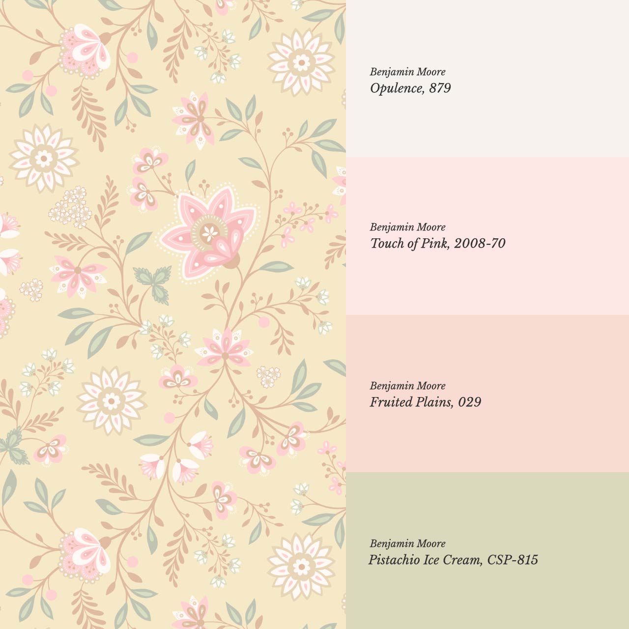 Auguste Large Springvine Warm Butter Pastel Wallpaper