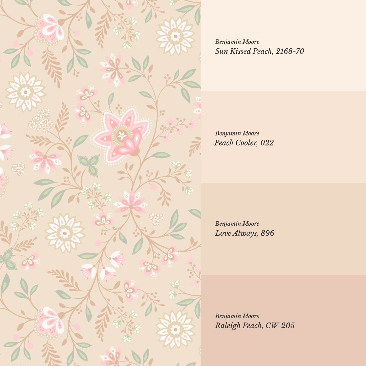 Auguste Large Springvine Coral Pink Wallpaper