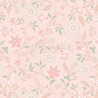 Auguste Large Springvine Blush Sage Wallpaper