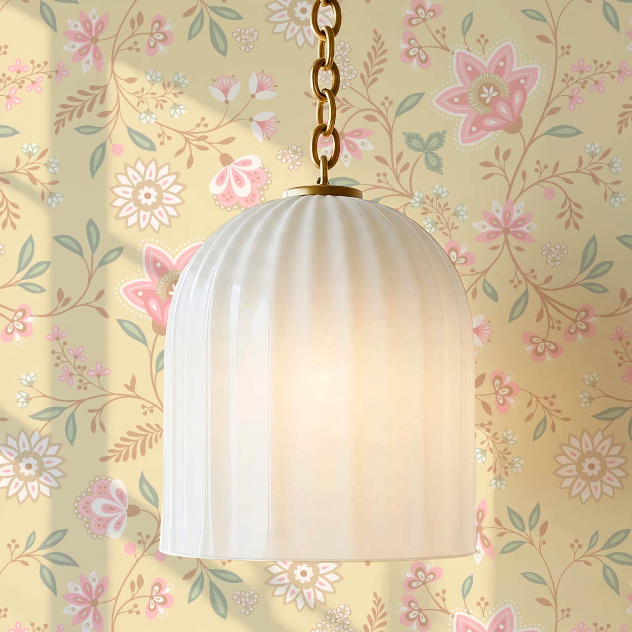 Auguste Large Springvine Warm Butter Pastel Wallpaper