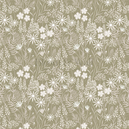 Ava Herbarium Olive Wallpaper