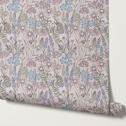 Ava Herbarium Plum Wallpaper
