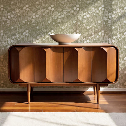 Ava Herbarium Olive Wallpaper