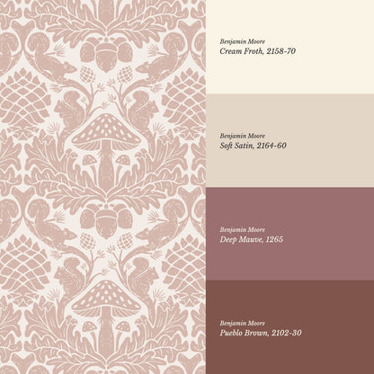 Aveline Squirrels Heaven Pink Wallpaper