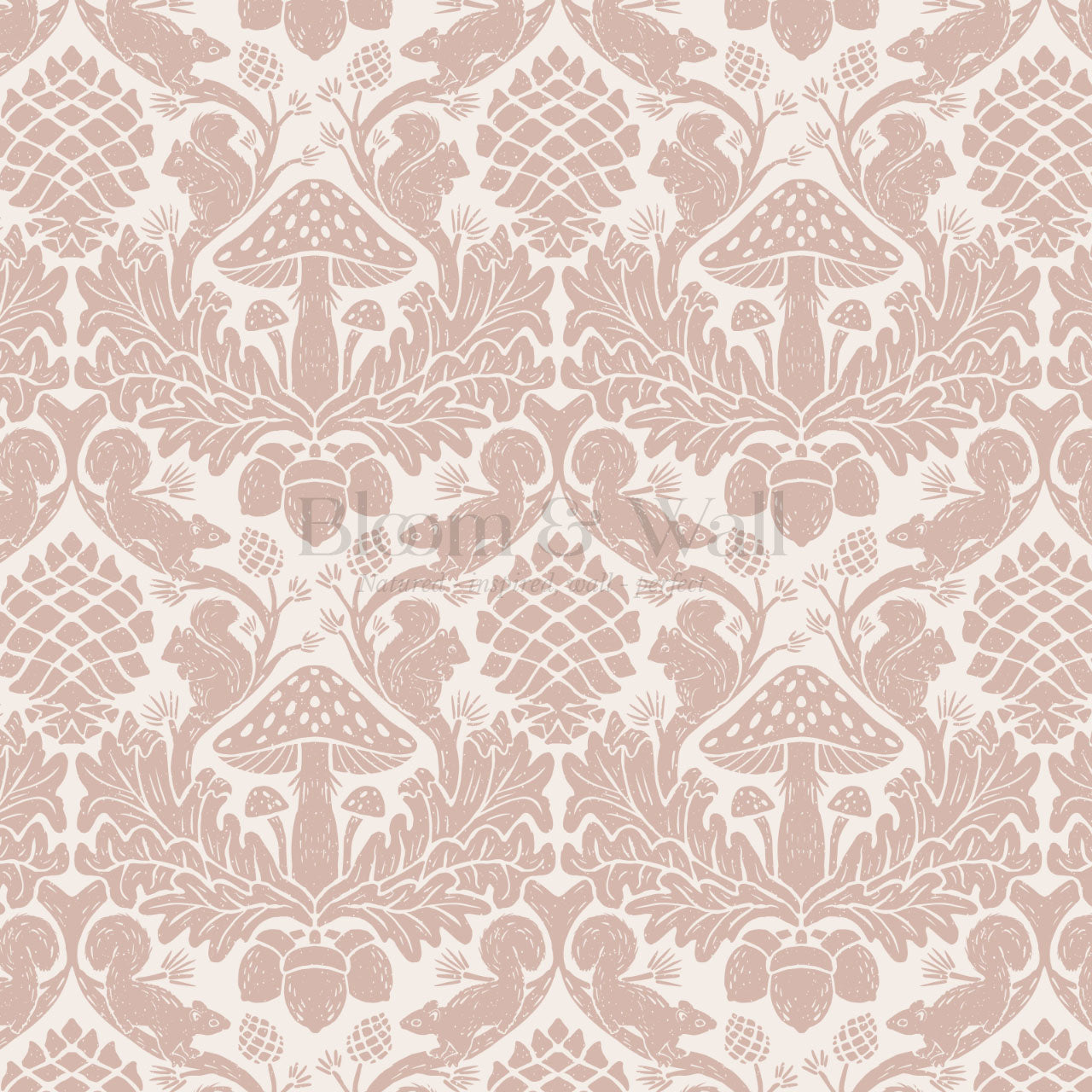Aveline Squirrels Heaven Pink Wallpaper