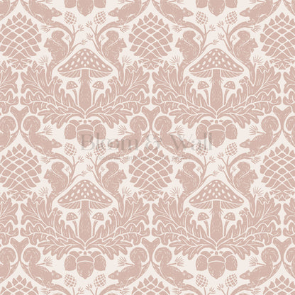 Aveline Squirrels Heaven Pink Wallpaper