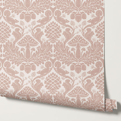 Aveline Squirrels Heaven Pink Wallpaper