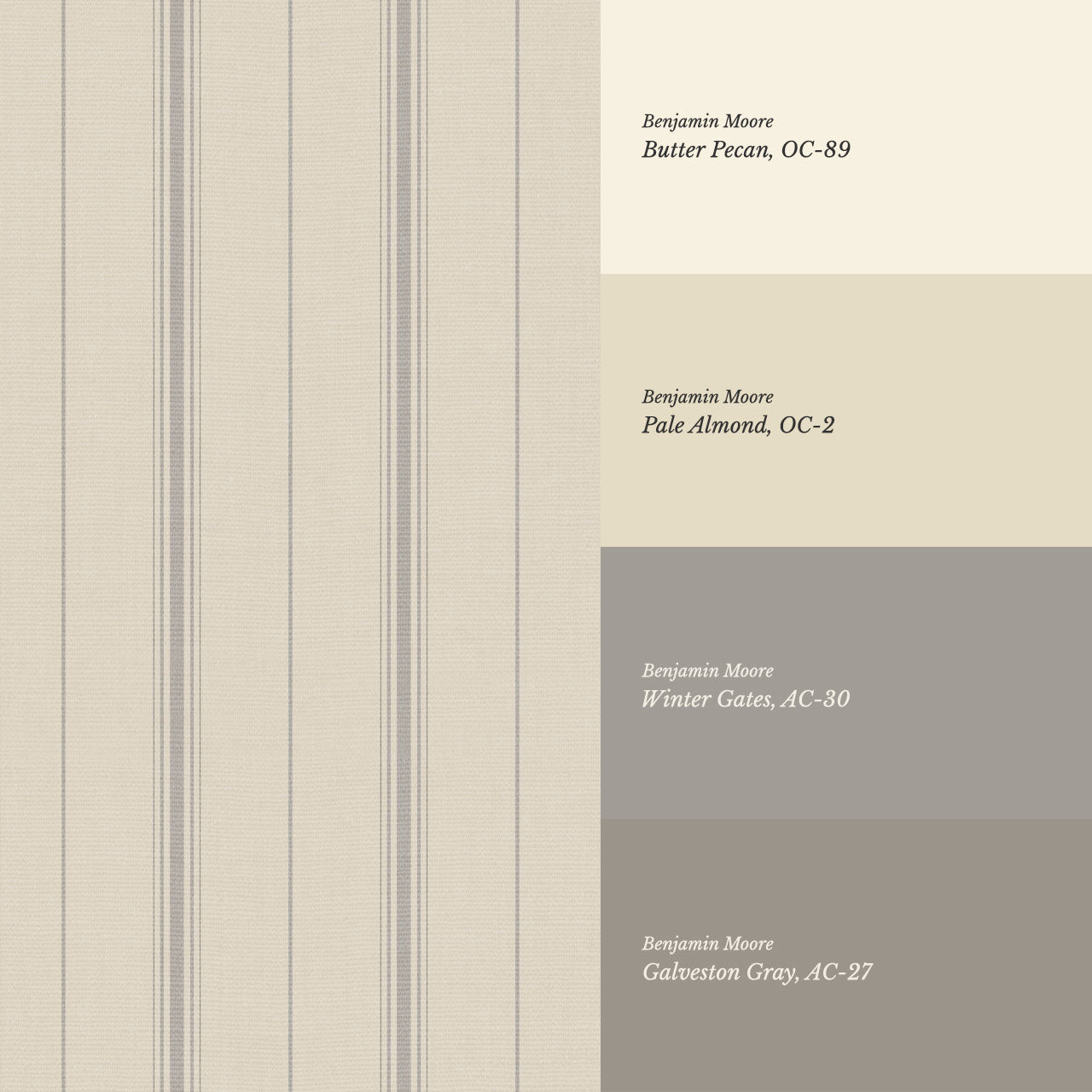 Avery Stripes Tan Dove Wallpaper