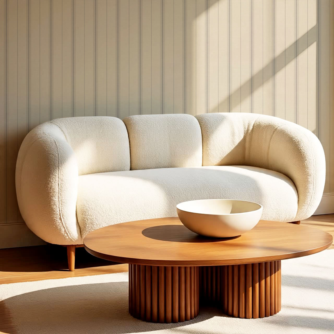 Avery Stripes Tan Dove Wallpaper