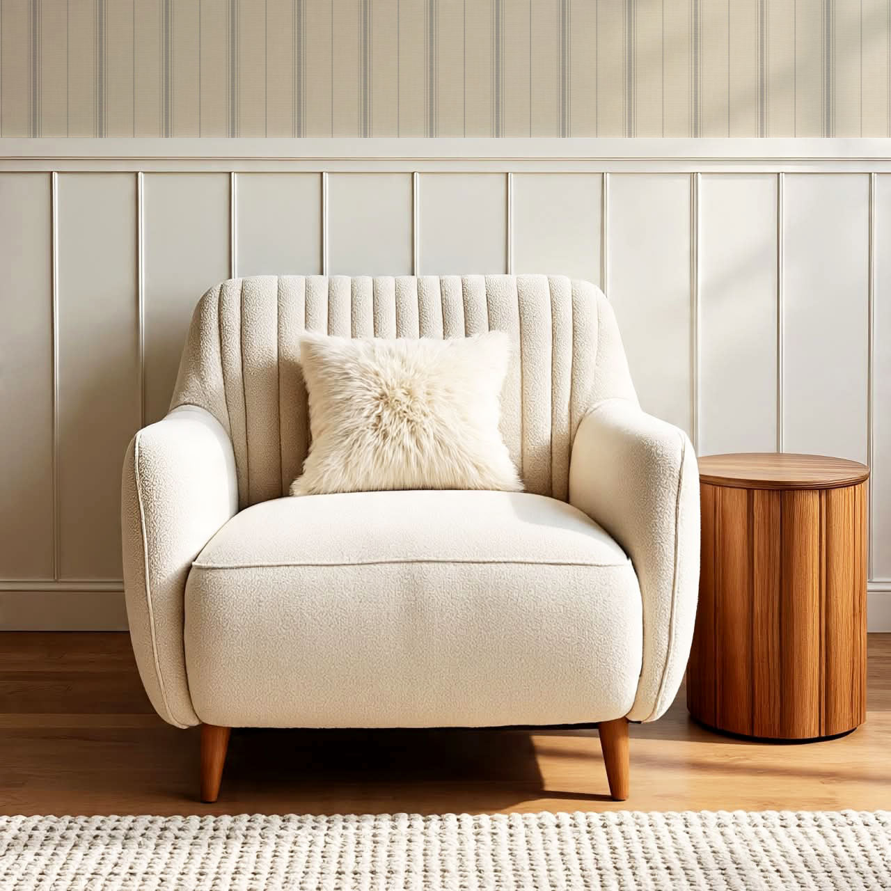 Avery Stripes Tan Dove Wallpaper