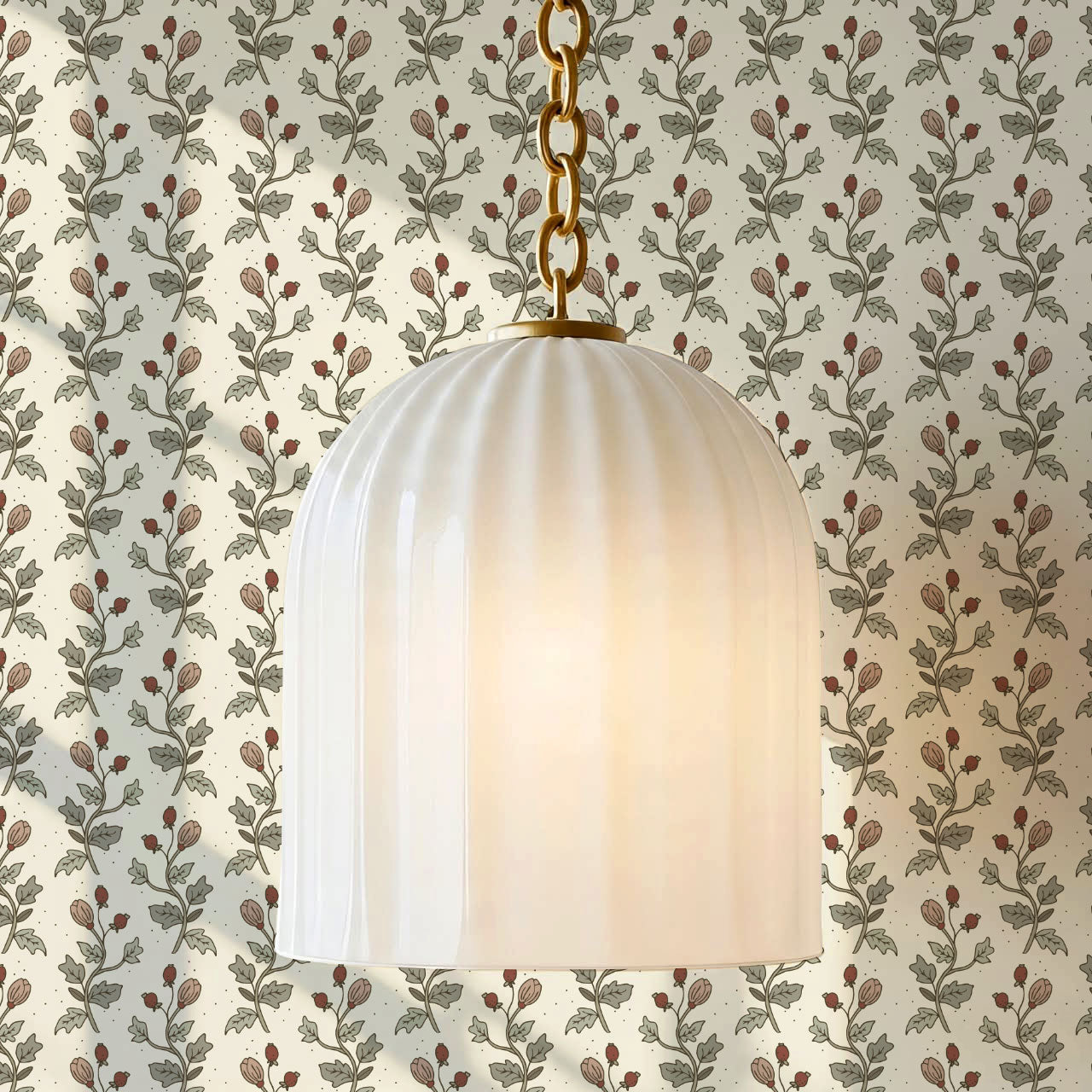 Jayleen Indiska Florals Red Green Wallpaper