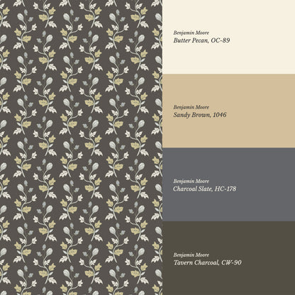 Jayleen Indiska Florals Coffee Wallpaper