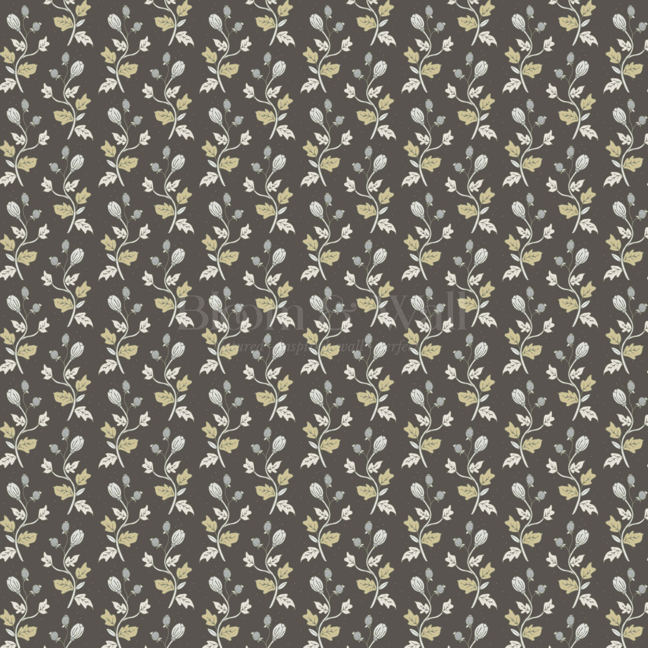 Jayleen Indiska Florals Coffee Wallpaper