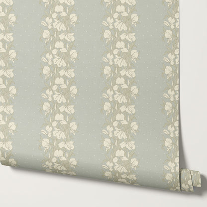 Avianna Ginger Lilies Duck Egg Wallpaper