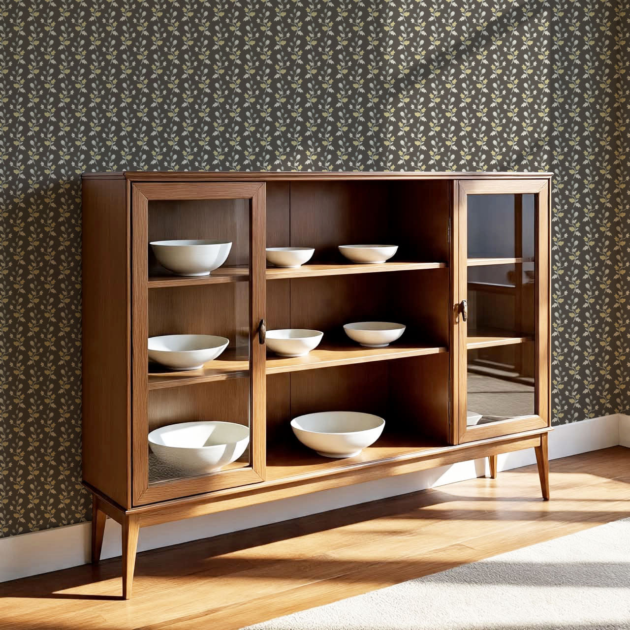 Jayleen Indiska Florals Coffee Wallpaper