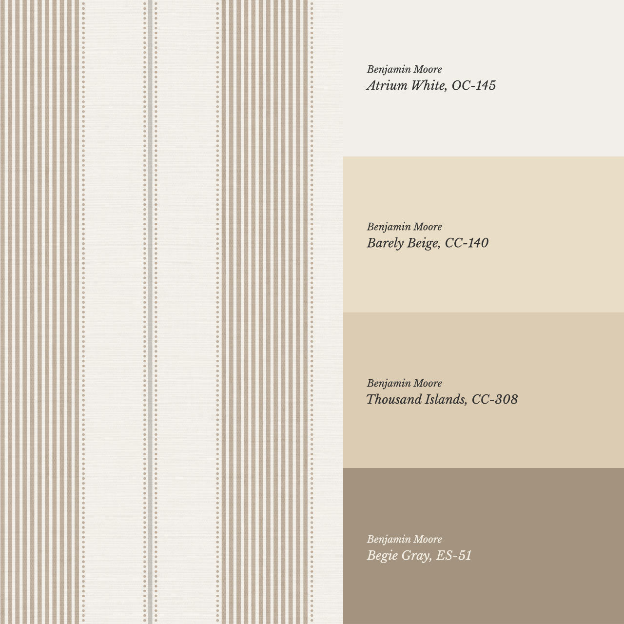Avril Dotted Stripes Beige Wallpaper