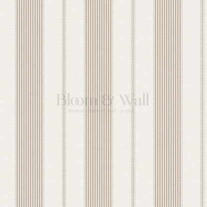 Avril Dotted Stripes Beige Wallpaper
