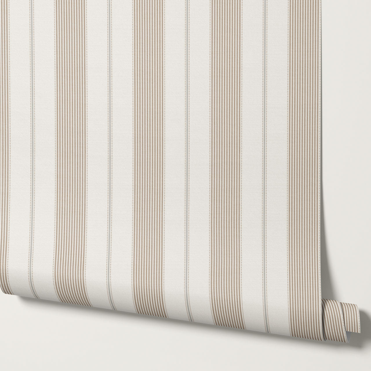 Avril Dotted Stripes Beige Wallpaper