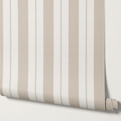 Avril Dotted Stripes Beige Wallpaper