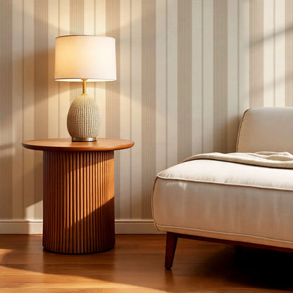 Avril Dotted Stripes Beige Wallpaper
