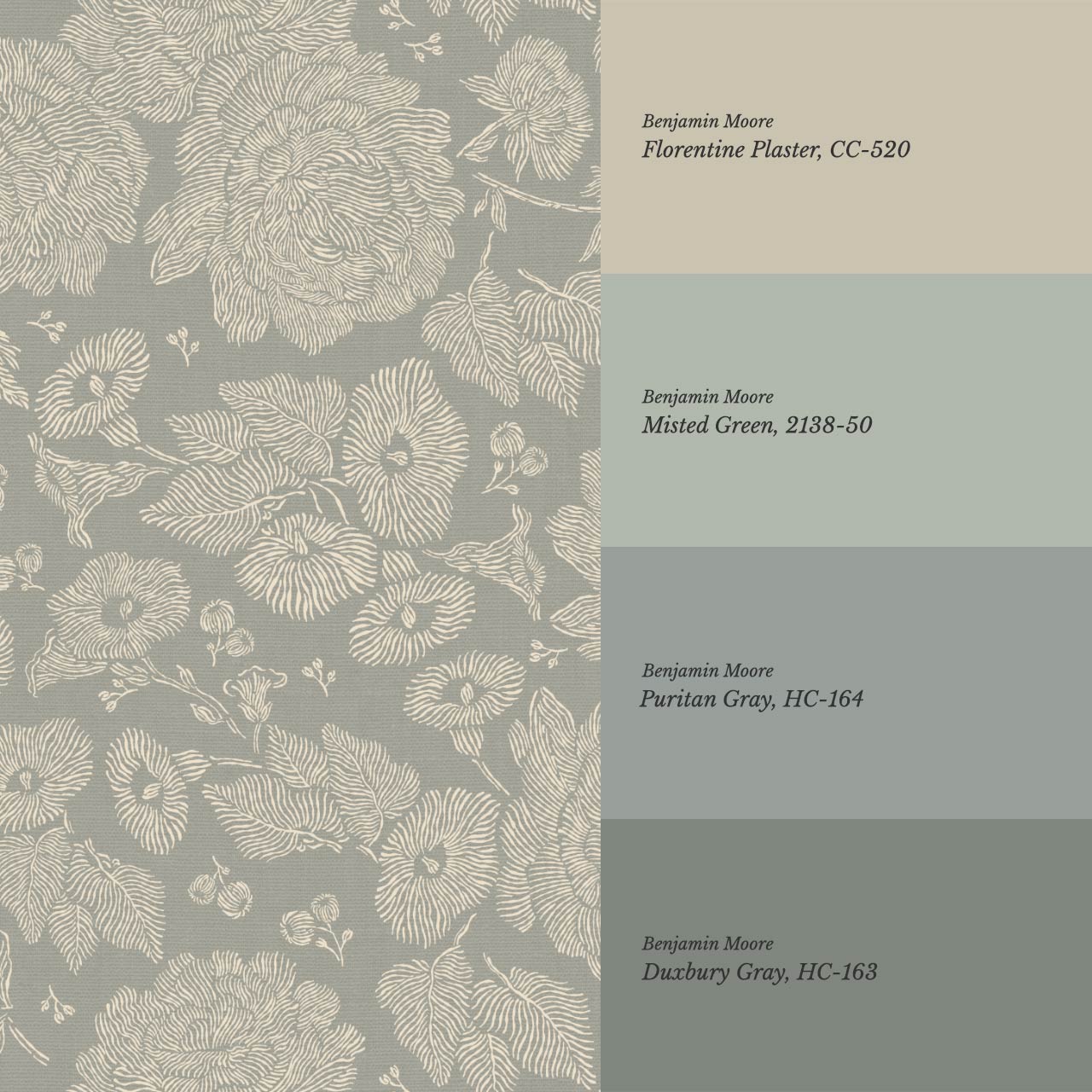 Axelle Petunias & Peonies Antique Sage Wallpaper