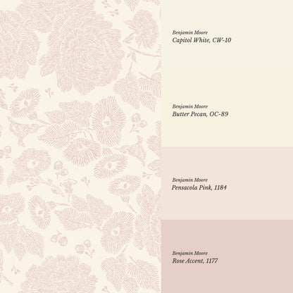 Axelle Petunias & Peonies Cream Blush Wallpaper