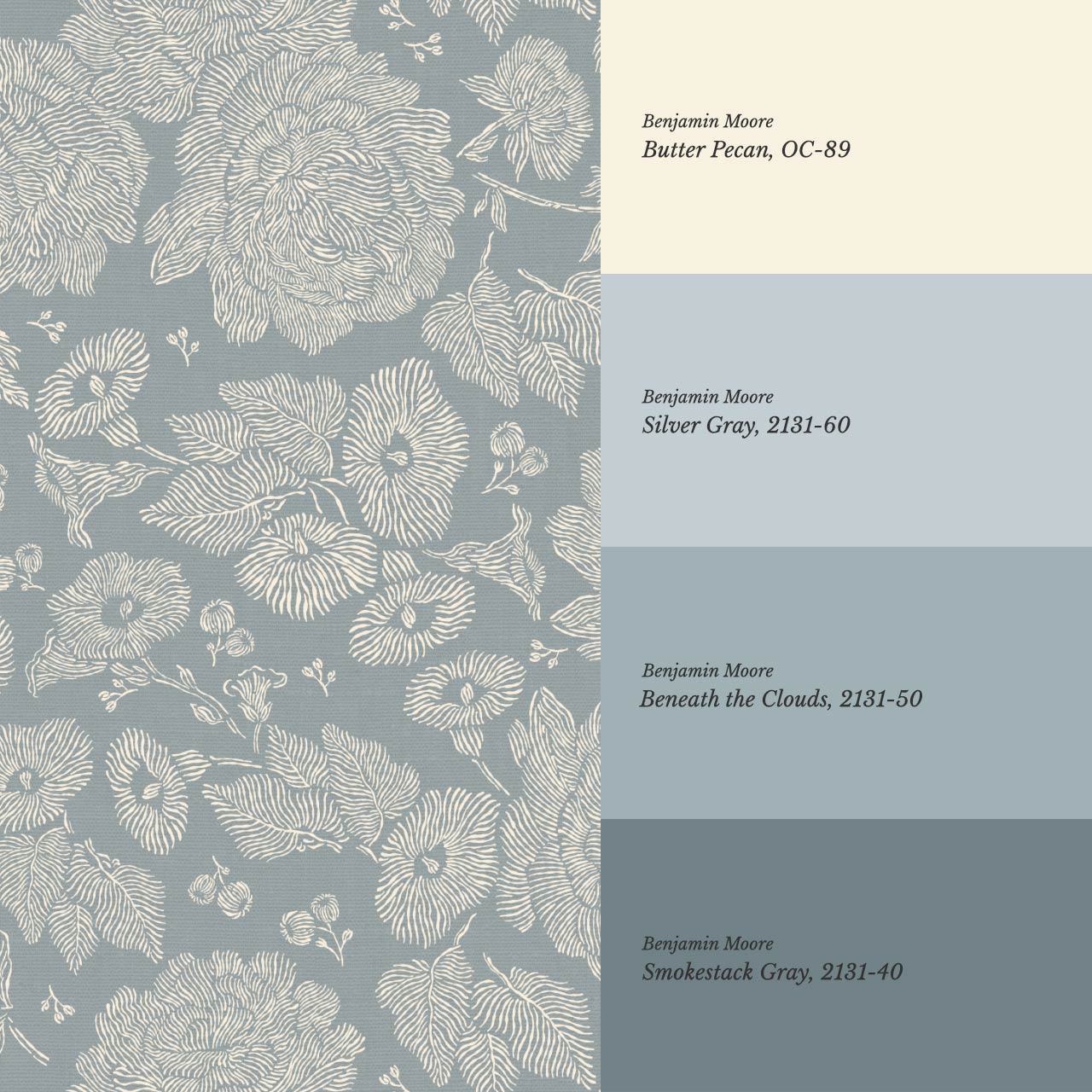 Axelle Petunias & Peonies Moody Sky Wallpaper