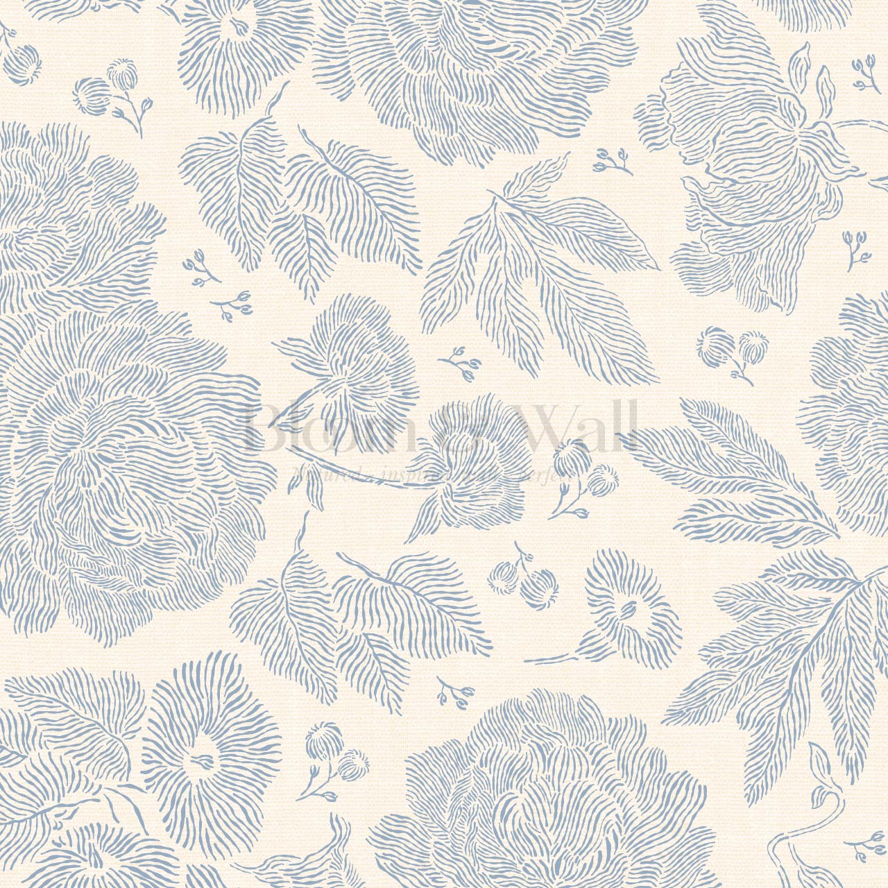 Axelle Petunias & Peonies Butter Sky Wallpaper
