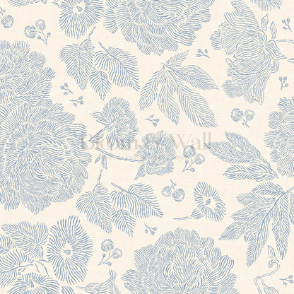 Axelle Petunias & Peonies Butter Sky Wallpaper