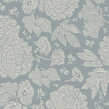 Axelle Petunias & Peonies Moody Sky Wallpaper