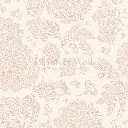 Axelle Petunias & Peonies Cream Blush Wallpaper