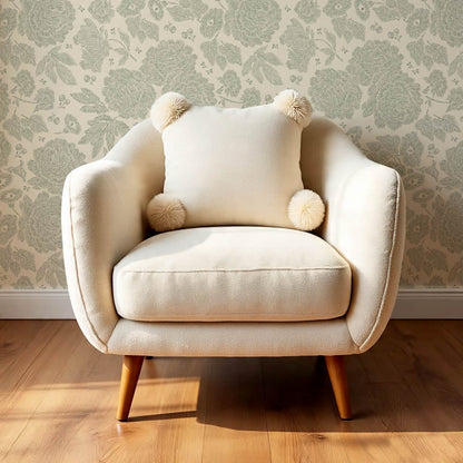 Axelle Petunias & Peonies Butter Sage Wallpaper