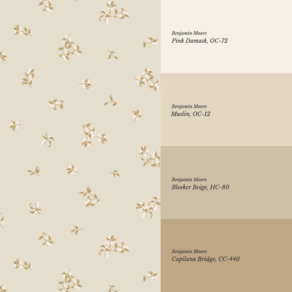 Ayla Delicate Berries Neutral Wallpaper