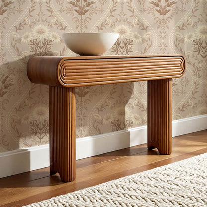 Azalea Ogee Large Fall Florals Cappuccino Wallpaper