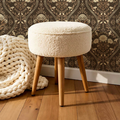 Azalea Ogee Large Fall Florals Brown Wallpaper