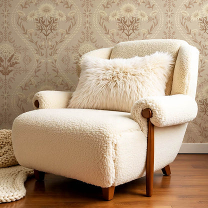 Azalea Ogee Large Fall Florals Cappuccino Wallpaper