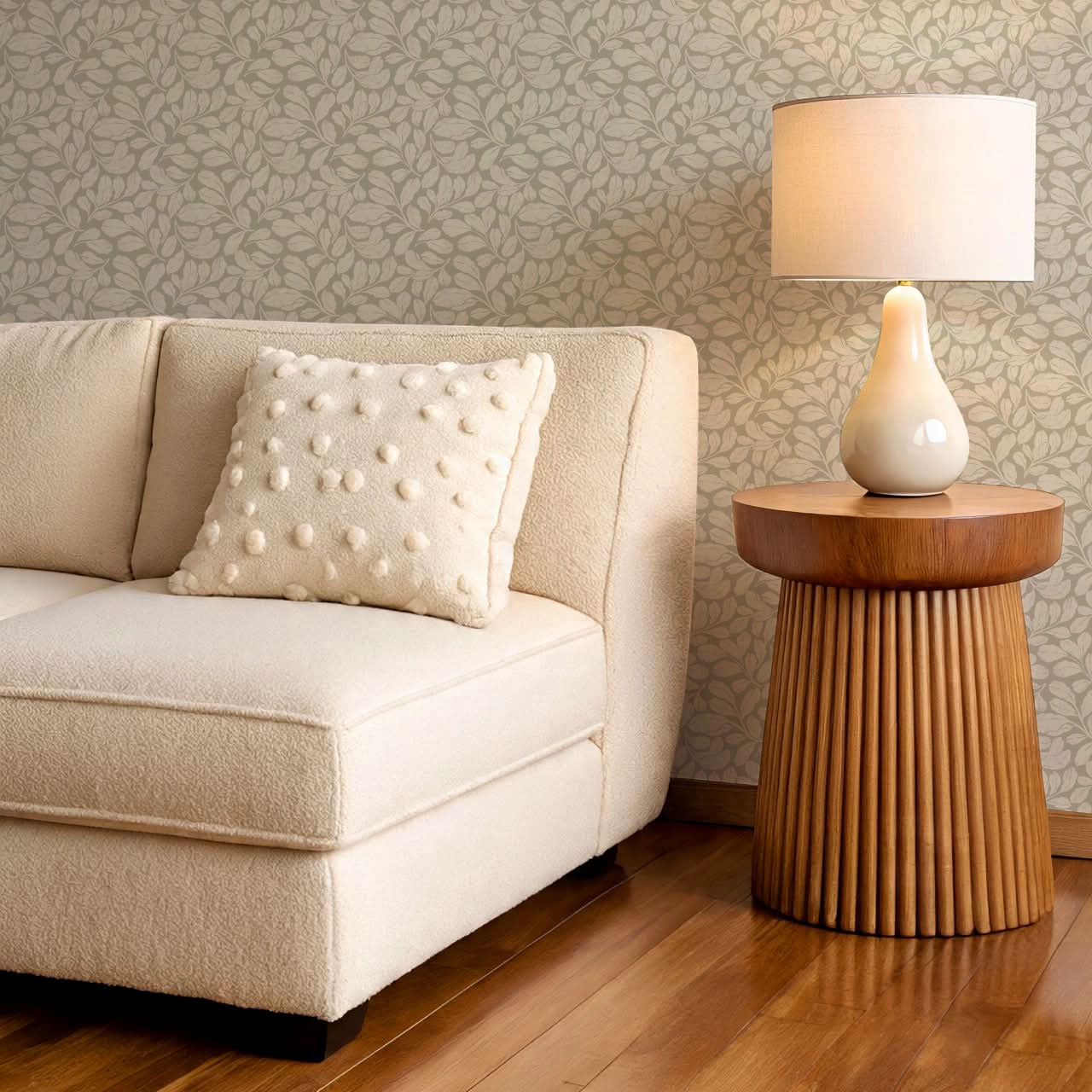 Bailey Elmwood Oat Stone Wallpaper