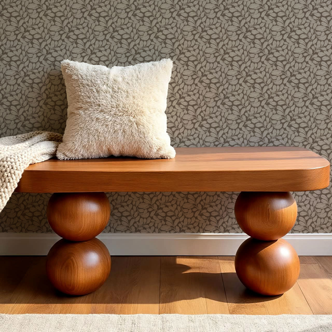 Bailey Elmwood Umber Wallpaper