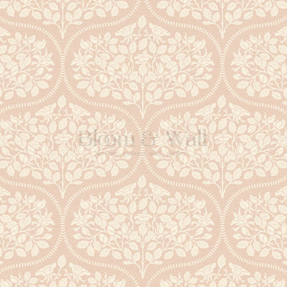 Beatrise Rosebud Ogee Peach Wallpaper